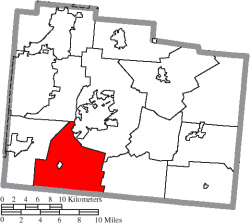 Location of Spring Valley Township in Greene County