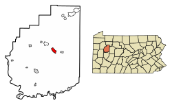 Location of Clarion in Clarion County, Pennsylvania.