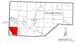 Location of South Shenango Township in Crawford County
