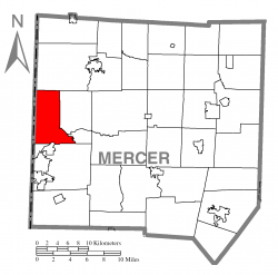 Location of South Pymatuning Township in Mercer County