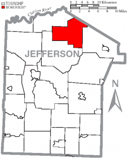 Map of Jefferson County, Pennsylvania Highlighting Polk Township