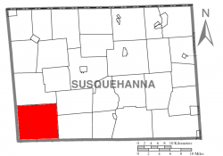Location of Auburn Township in Susquehanna County