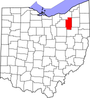 Map of Ohio highlighting Summit County