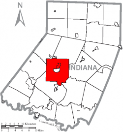 Map of Indiana County, Pennsylvania highlighting White Township