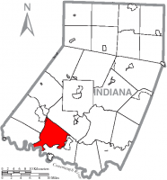 Map of Indiana County, Pennsylvania Highlighting Black Lick Township