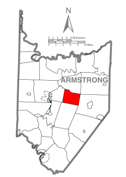 Map of Armstrong County, Pennsylvania highlighting Valley Township