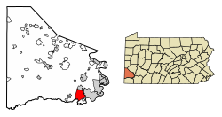 Location of Deemston in Washington County, Pennsylvania.