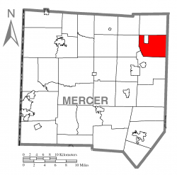 Location of Mill Creek Township in Mercer County