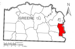 Location of Monongahela Township in Greene County