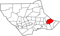Map of Lycoming County, Pennsylvania highlighting Penn Township