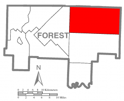 Map of Forest County, Pennsylvania highlighting Howe Township
