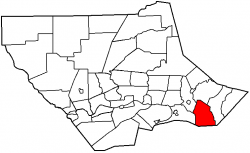 Map of Lycoming County, Pennsylvania highlighting Moreland Township