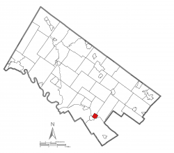 Location of Conshohocken in Montgomery County, Pennsylvania.