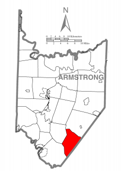Map of Armstrong County, Pennsylvania highlighting South Bend Township