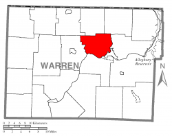 Location of Conewango Township in Warren County