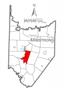 Map of Armstrong County, Pennsylvania highlighting Manor Township