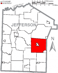 Map of Jefferson County, Pennsylvania Highlighting Winslow Township