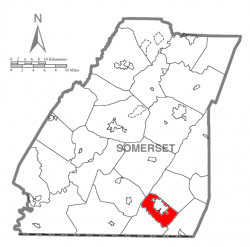 Map of Somerset County, Pennsylvania Highlighting Larimer Township