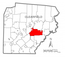 Map of Clearfield County, Pennsylvania highlighting Boggs Township