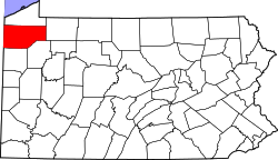 Location of Crawford County in Pennsylvania
