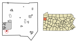 Location of West Middlesex in Mercer County, Pennsylvania.