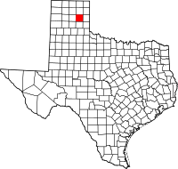 Map of Texas highlighting Gray County