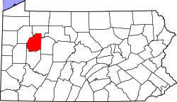 Map of Clarion County, Pennsylvania
