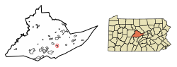 Location of Centre Hall in Centre County, Pennsylvania.