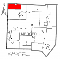 Location of Greene Township in Mercer County