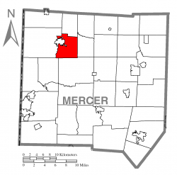 Location of Hempfield Township in Mercer County