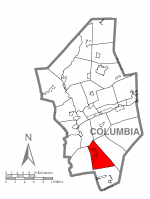 Map of Columbia County, Pennsylvania highlighting Locust Township