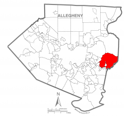 Location of Monroeville in Allegheny County