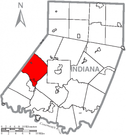Map of Indiana County, Pennsylvania Highlighting Armstrong Township