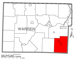 Location of Sheffield Township in Warren County