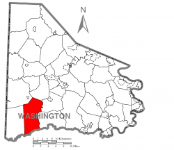 Location of East Finley Township in Washington County
