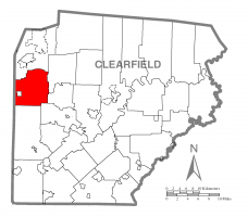 Map of Clearfield County, Pennsylvania highlighting Brady Township