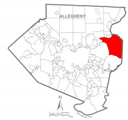 Map showing Plum in Allegheny County