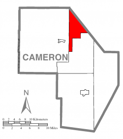 Map of Cameron County, Pennsylvania highlighting Portage Township
