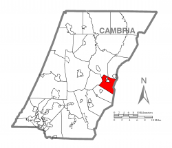 Map of Cambria County, Pennsylvania highlighting Cresson Township