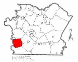 Location of Nicholson Township in Fayette County