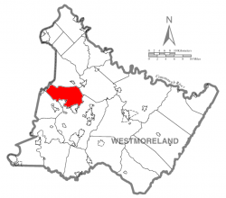 Map of Westmoreland County, Pennsylvania Highlighting Penn Township