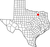 Map of Texas highlighting Collin County