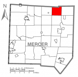 Location of Deer Creek Township in Mercer County