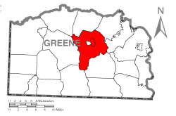 Location of Franklin Township in Greene County