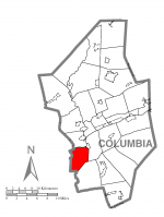 Map of Columbia County, Pennsylvania highlighting Franklin Township
