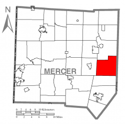 Location of Worth Township in Mercer County