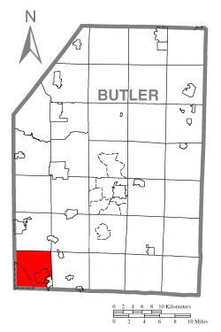 Location of Cranberry Township in Butler County