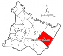 Location of Ligonier Township in Westmoreland County, Pennsylvania