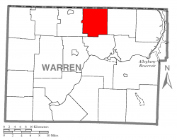 Location of Farmington Township in Warren County