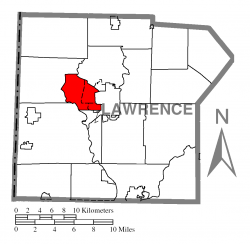 Location of Union Township in Lawrence County